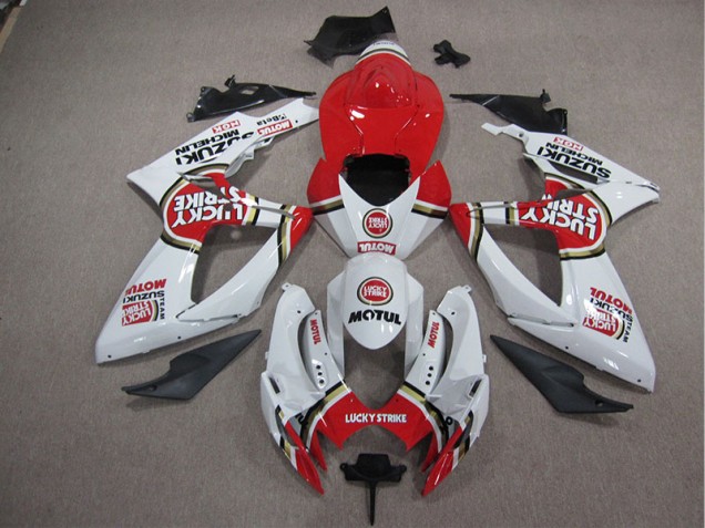 Kit Carenado ABS Completo GSXR 1000 K5 2005-2006 - Blanco Lucky Strike Rojo Motul Kit Carenado ABS Completo GSXR 1000 K5 2005-2006 - Blanco Lucky Strike Rojo Motul