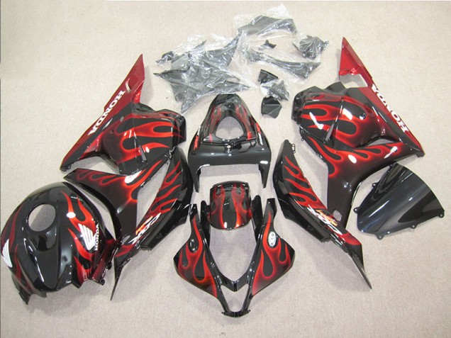 Kit Carenado Moto CBR 600 RR 2009-2012 - Negro Rojo Llama Kit Carenado Moto CBR 600 RR 2009-2012 - Negro Rojo Llama