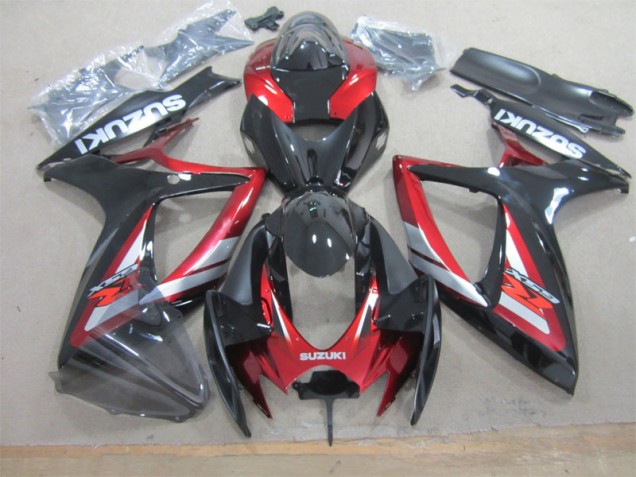 Kit Carenado Moto GSXR 600 K6 2006-2007 - Negro Rojo Kit Carenado Moto GSXR 600 K6 2006-2007 - Negro Rojo