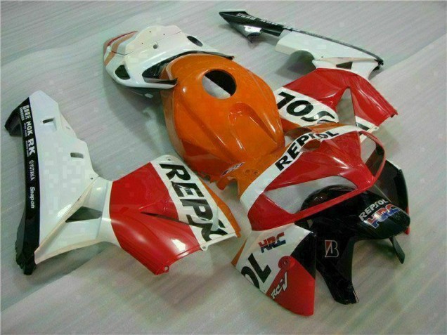Kit Completo Carenado Moto CBR 600 RR 2005-2006 - Naranja Negro Repsol Kit Completo Carenado Moto CBR 600 RR 2005-2006 - Naranja Negro Repsol