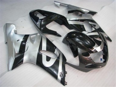 Kit Completo Carenado Moto GSXR 600 / 750 K1 K2 K3 2001-2003 - Plata Negro
