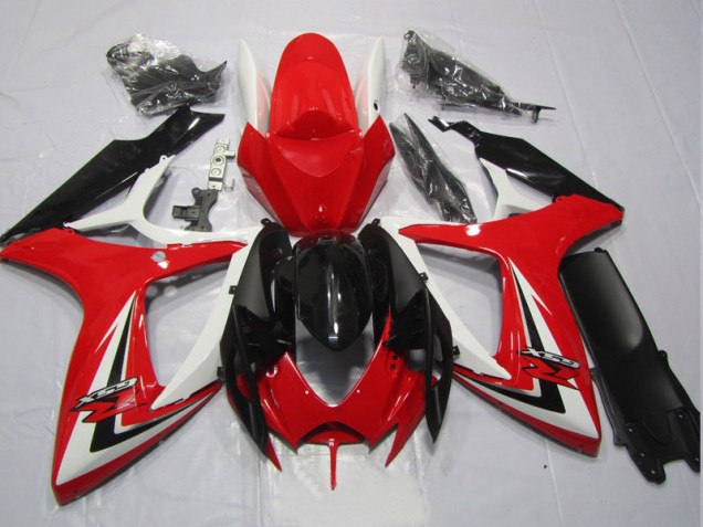 Kit Completo Carenado Moto GSXR 600 K6 2006-2007 - Negro Rojo Kit Completo Carenado Moto GSXR 600 K6 2006-2007 - Negro Rojo