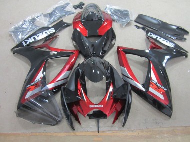 Kit Completo Carenado Moto GSXR 750 K6 2006-2007 - Negro Rojo