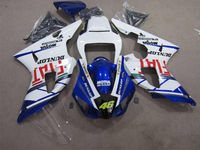 Kit Completo Carenado Moto R1 2009-2011 - Azul Blanco Motul Dunlop 46 Kit Completo Carenado Moto R1 2009-2011 - Azul Blanco Motul Dunlop 46