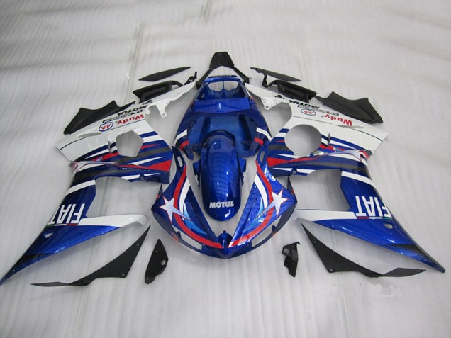 Kit Completo Carenado Moto R6 2003-2005 - Azul Blanco Motul Fiat Kit Completo Carenado Moto R6 2003-2005 - Azul Blanco Motul Fiat