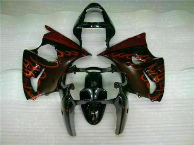 Kit Completo Carenado Moto ZX6R 2000-2002 - Negro Rojo Llama