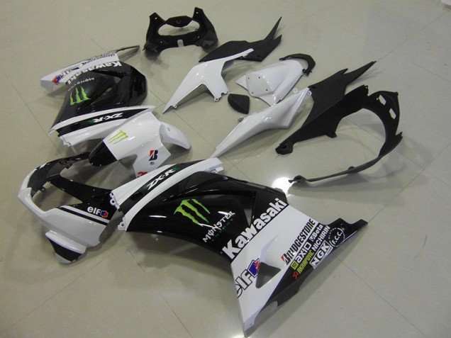 Kits ABS Carenado Motocicleta ZX 250R 2008-2012 - Negro Blanco Monster Kits ABS Carenado Motocicleta ZX 250R 2008-2012 - Negro Blanco Monster