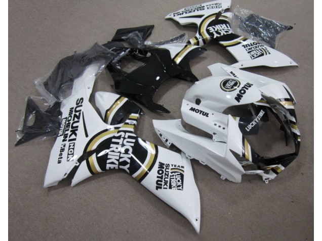 Kits Carenado Moto GSXR 600 K11 2011-2021 - Blanco Lucky Strike Negro Motul