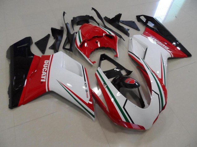 Kits Completo Carenado Moto Ducati 848 1098 1198 2007-2014 - Rojo Blanco