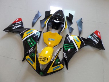 Kits Completo Carenado Moto R1 2012-2014 - Amarillo Negro Monster