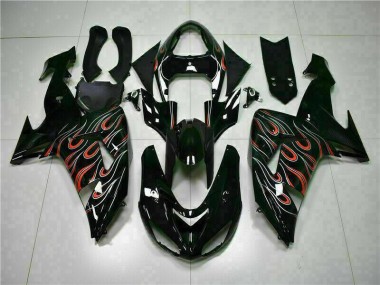 Kits Completo Carenado Moto ZX10R 2006-2007 - Negro Rojo Llama