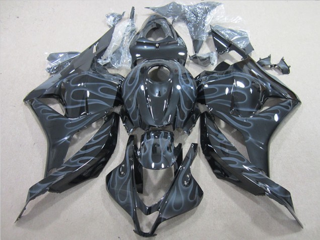 Moto Plástica CBR 600 RR 2009-2012 - Negro Plata Llama Moto Plástica CBR 600 RR 2009-2012 - Negro Plata Llama