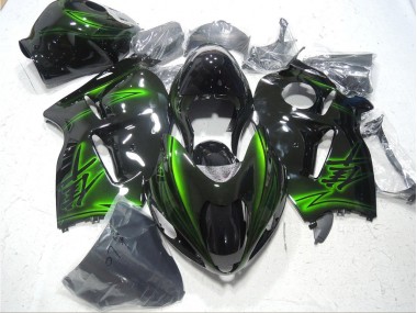 Plástico Moto GSXR 1300 Hayabusa 1996-2007 - Negro Verde