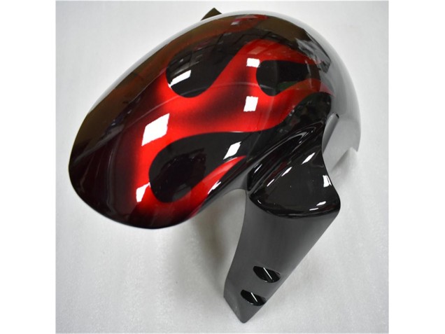 Plástico Moto R6 2003-2005 - Negro Rojo Llama Plástico Moto R6 2003-2005 - Negro Rojo Llama